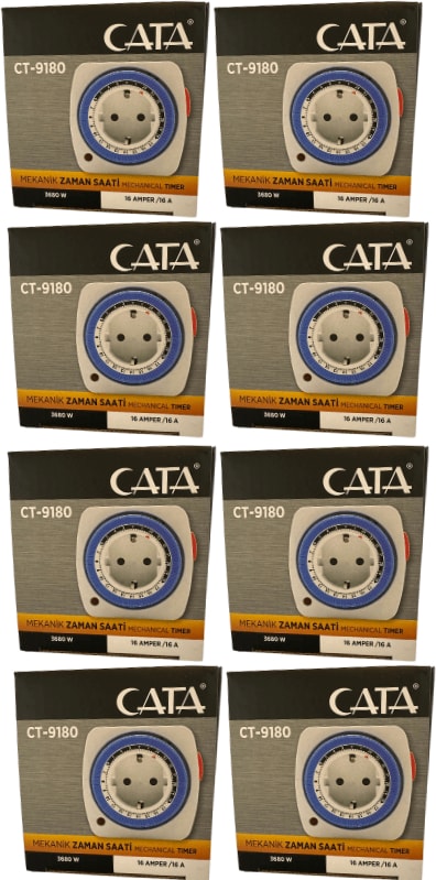 CT-9180 3680W 16 Amper Mekanik Zaman Saati (8 Adet)