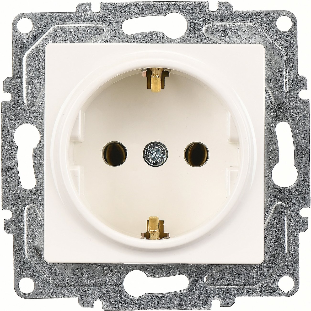 Eqona Fildişi Beyazı Topraklı Priz Mekanizma