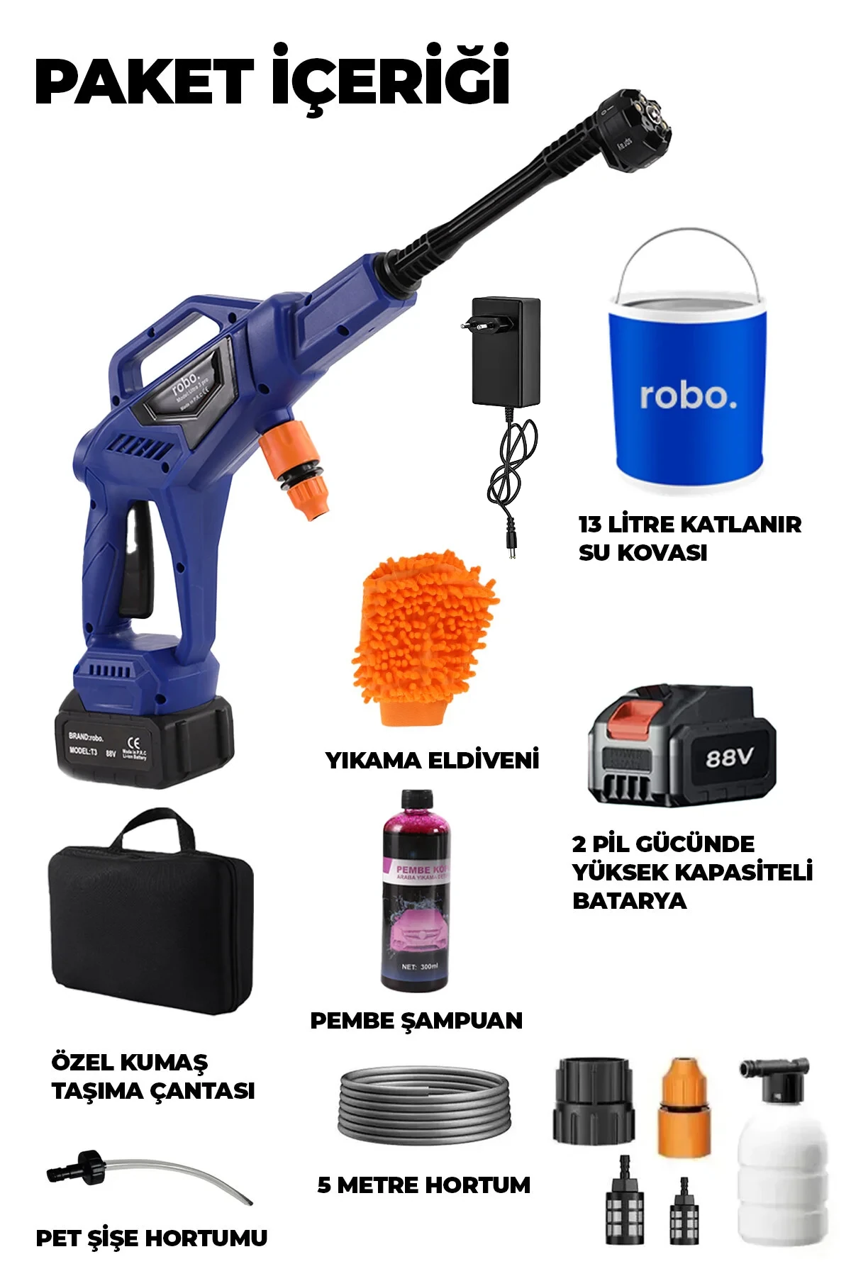 Ultra 3 Kovalı Pembe Köpük Hediyeli yüksek Basınçlı yıkama makinesi