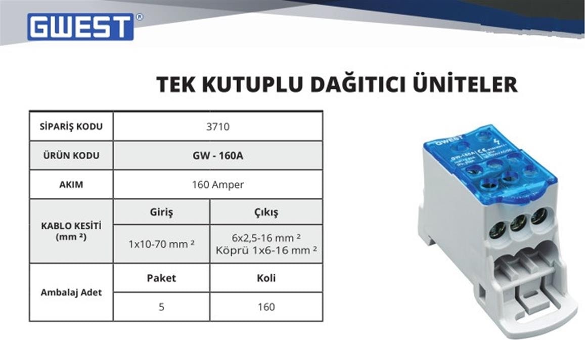 GW-160 Amper Dağıtıcı Ünite