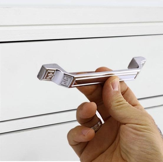 Mobilya Mutfak Dolabı Çekmece Dolap Kulpu Düz Metal Kulpları Kulbu Kulpu (128 Mm-12.8 Cm) Krom