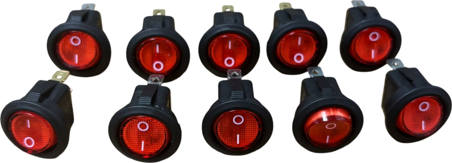 0-1 Yuvarlak Kırmızı Işıklı Düğme 10 Adet Fiyatıdır