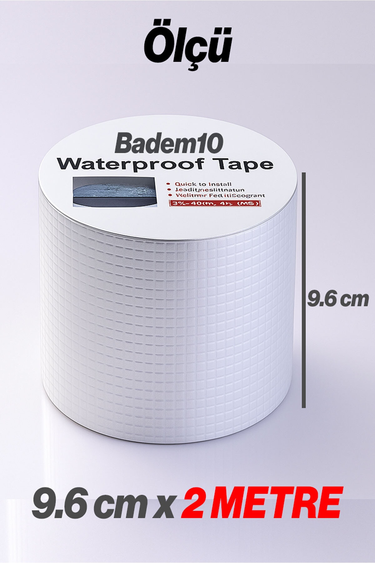 5 Adet Çatı Izolasyon 9.6 Cm X 2 Mt Su Sızdırmazlık Geçirmezlik Yalıtım Çamur Tamir Boru Bant Bandı