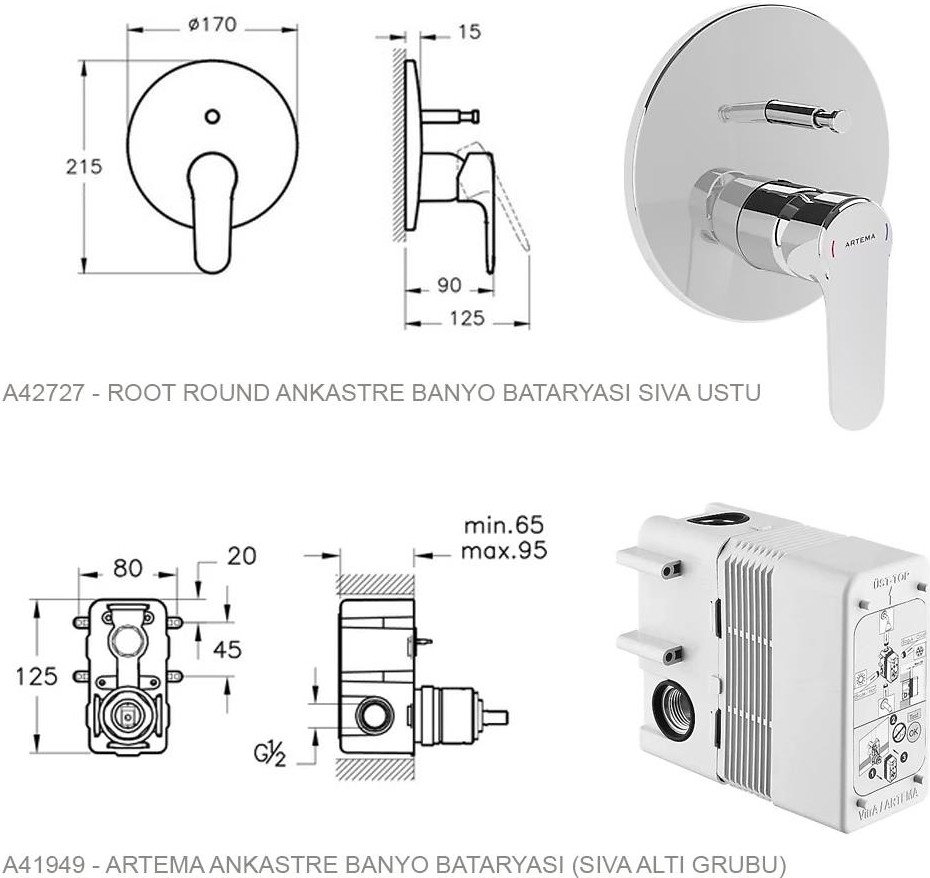Root Round Ankastre Takım Duş Seti
