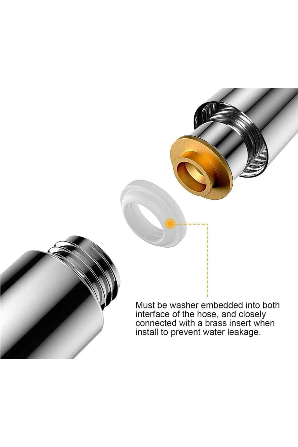 Venüs 5 Fonksiyon Duş Başlığı + Spiral İp örgülü Duş Hortumu + Yapışkanlı Mafsal