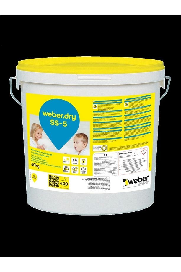 Dry Ss-5 Elastik Çatı Izolasyon Malzemesi 20 Kg Beyaz
