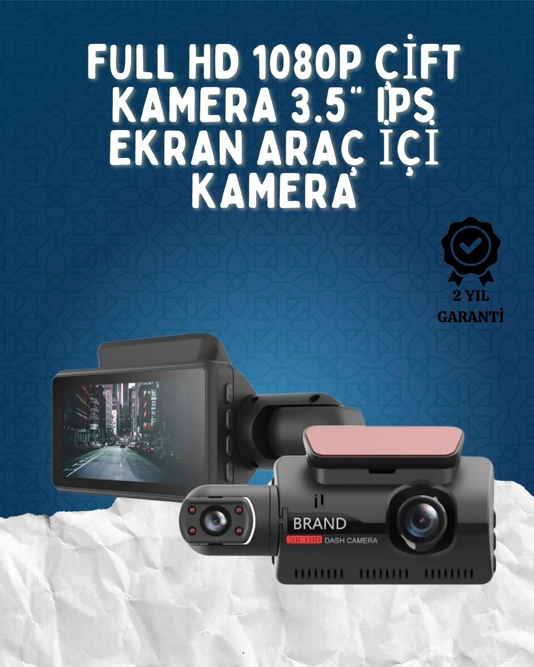 Buğz Çift Görüşlü Dashcam – Gece Görüşlü 1080P Araç Içi Güvenlik Kamerası