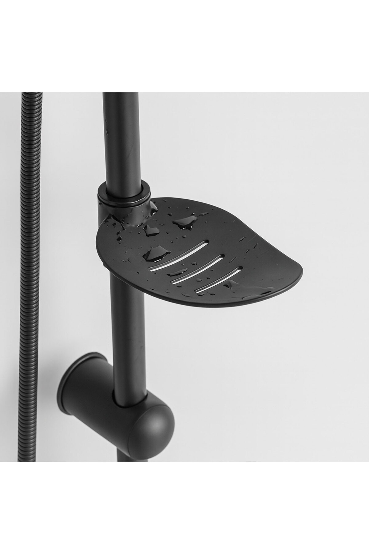 Robot Tepe Duş Seti Tam Takım Mat Siyah Lüks Yağmurlama Başlıklı Vidalı Duş Sistemi Banyo Duvar Tipi