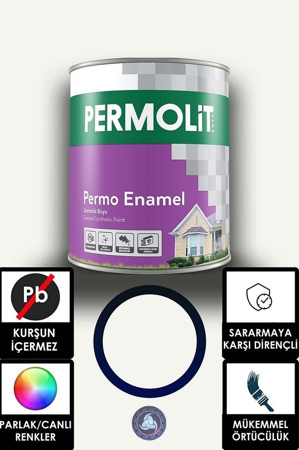 Permo Enamel Sentetik Yağlı Boya -alüminyum-ahşap-demir-metal- 0,75 L Beyaz