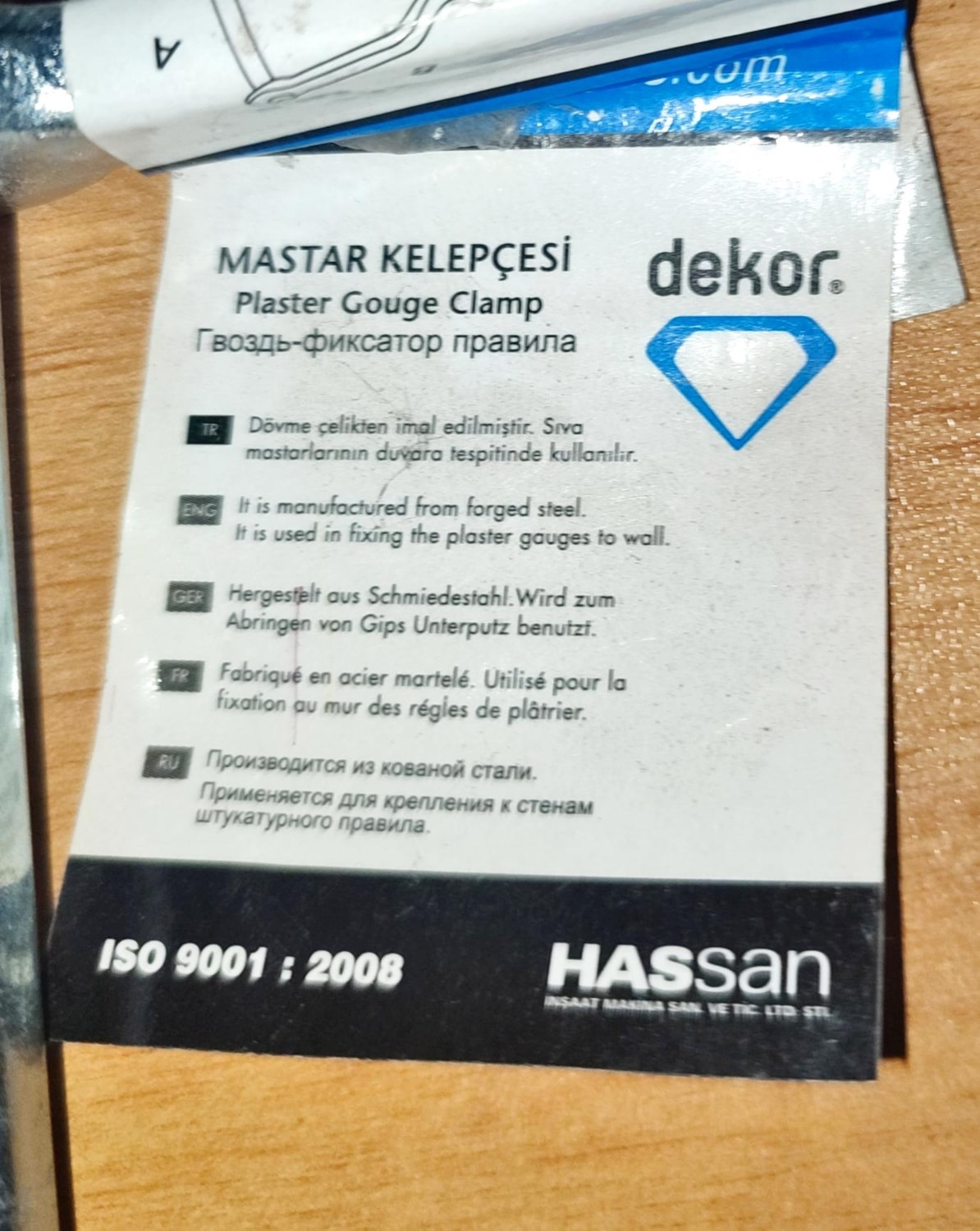 DEKOR 089 Mastar Kelepçesi 25*13,5 cm