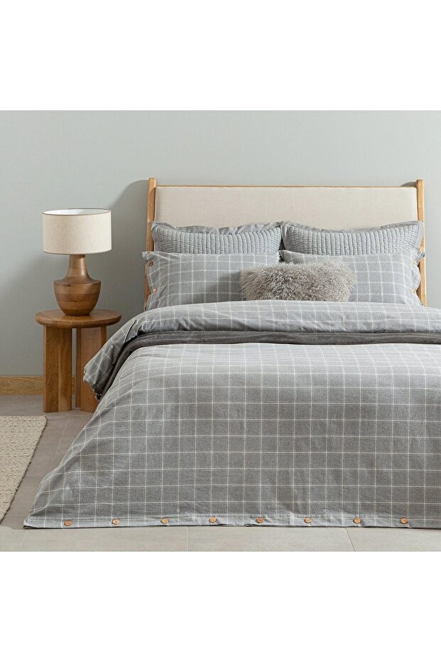 Pedrada Nevresim Seti Ekstra King Size 260x220 cm Gri