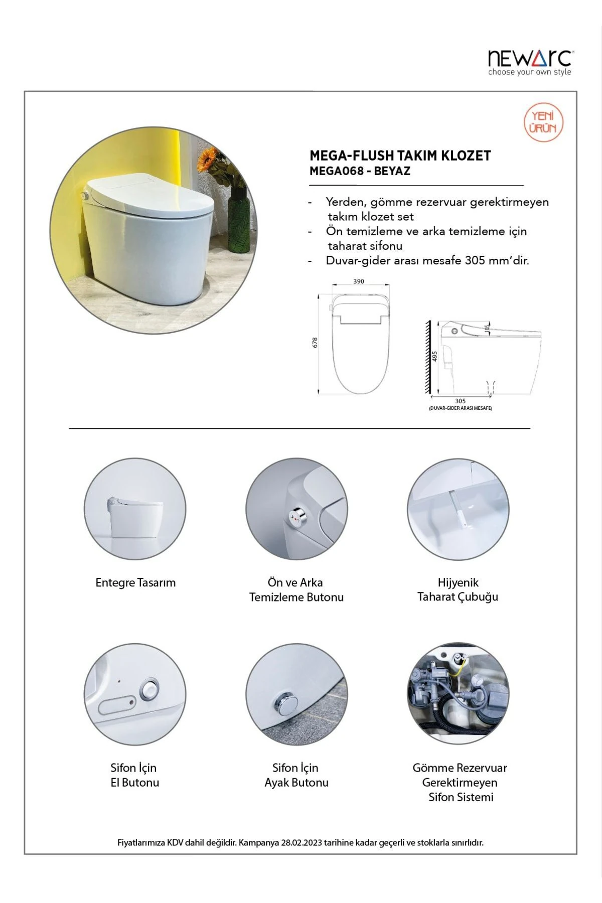 Mega-flush Takım Klozet Mega068