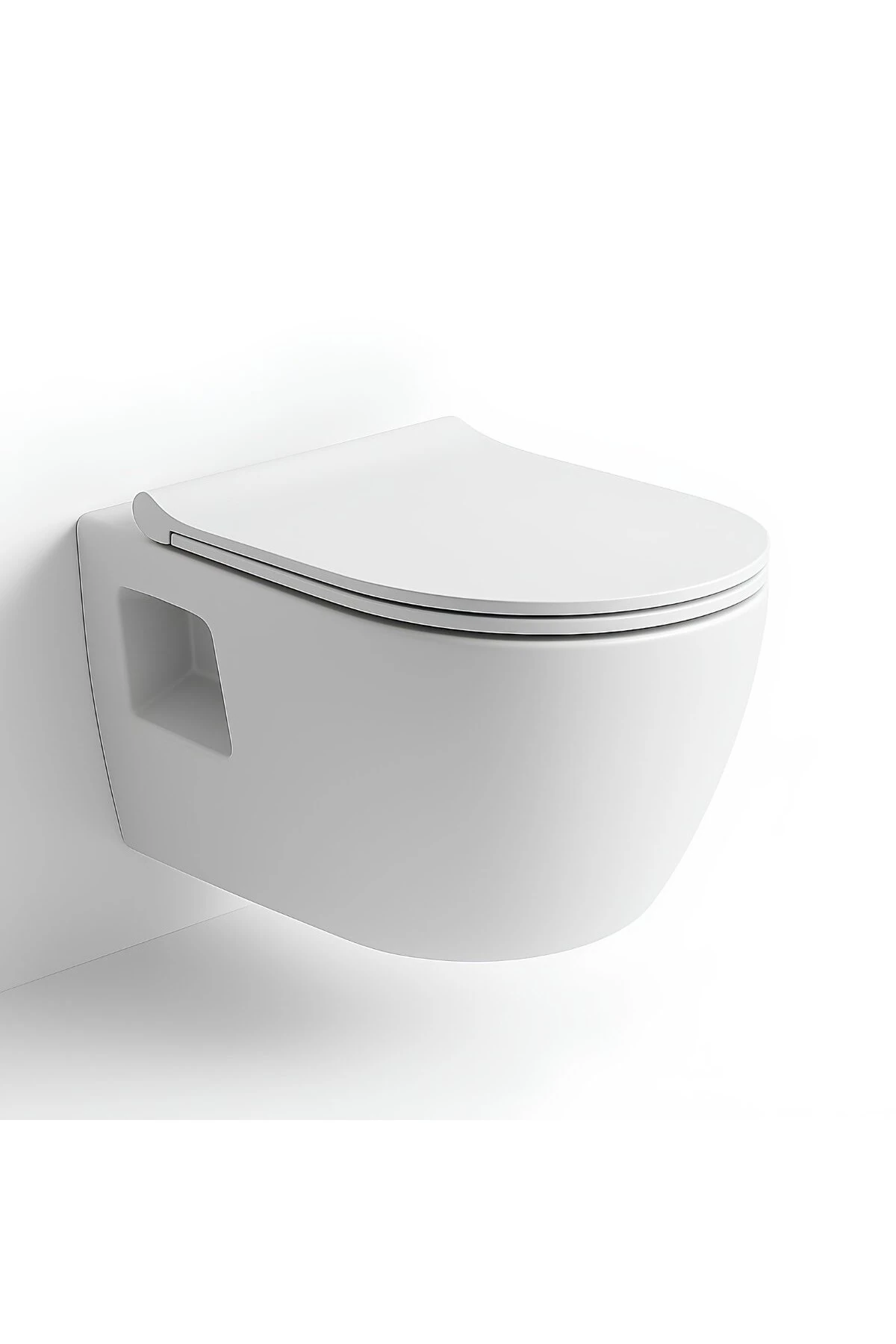 Rondo Beyaz Kanallı Asma Klozet RND5508, Nkp Grande Yavaş Kapak