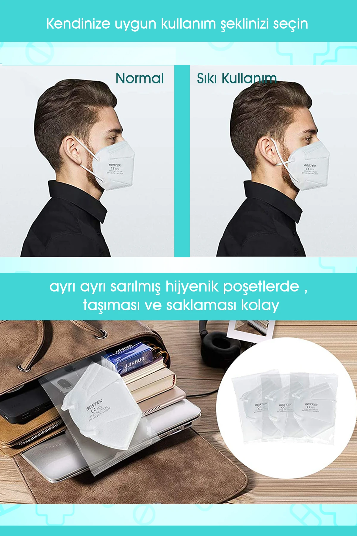 Ffp2 Nr Meltblown 100 Adet Maske 5 Katlı Tekli Ambalaj Koruyucu Maske