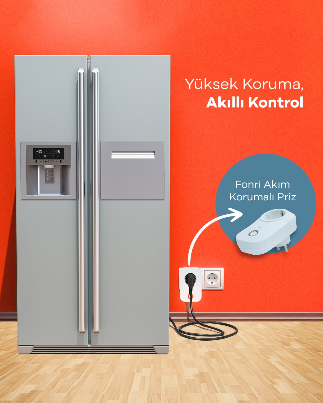 Akıllı Akım Korumalı Priz (16 Amper), Uzaktan Kontrol, WiFi, Anlık Enerji Tüketim Takip Tuya Destekli, 2 Yıl Garantili