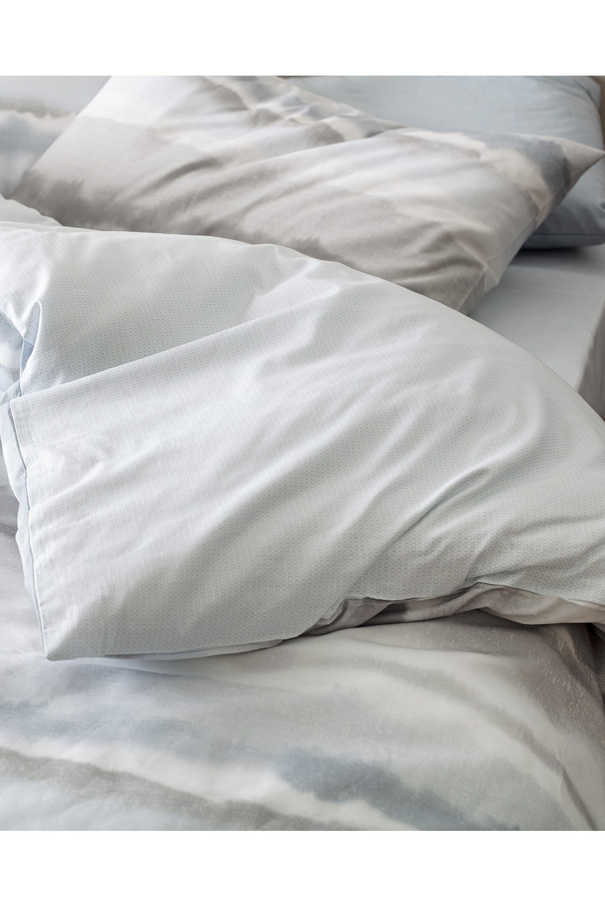Leda King Size %100 Pamuk Ranforce Baskılı Nevresim Takımı - Gri