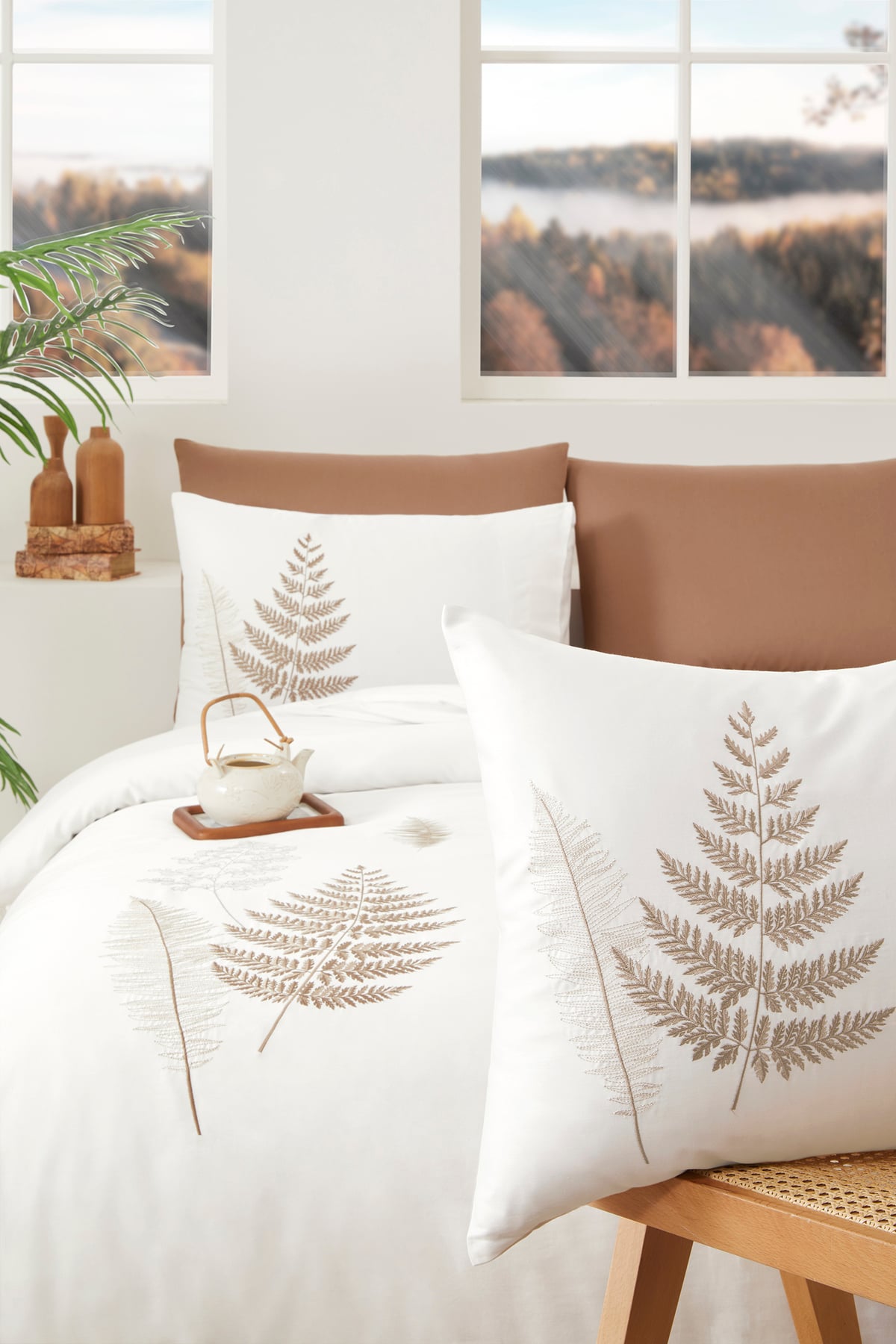 Cotton Bliss Çift Kişilik Nakışlı Saten Nevresim Takımı