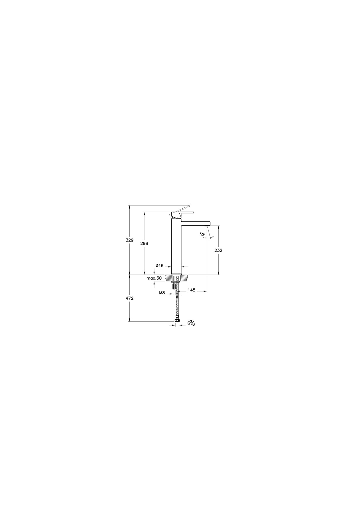 Fold S A42677 Lavabo Bataryası (YÜKSEK), Krom