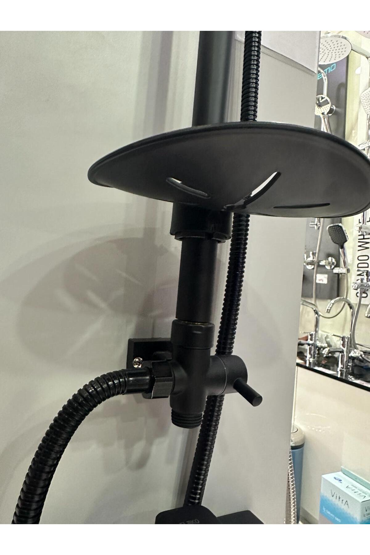 Fleko Siyah Tepe Duş Seti Paslanmaz