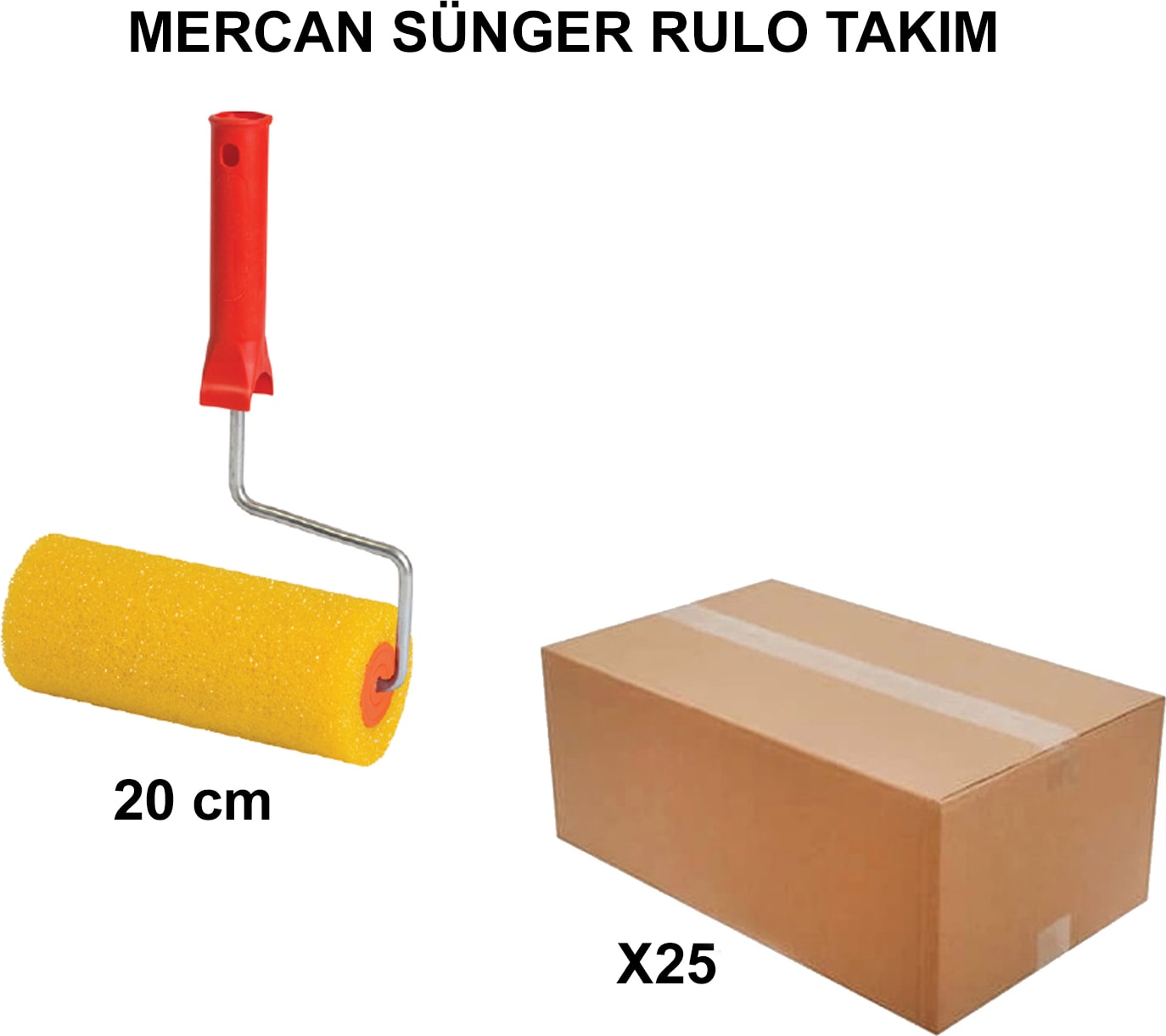 Izmir Fırça Arge Toptan Mercan Sünger Rulo Takım 20 Cm-25 Adet 011359