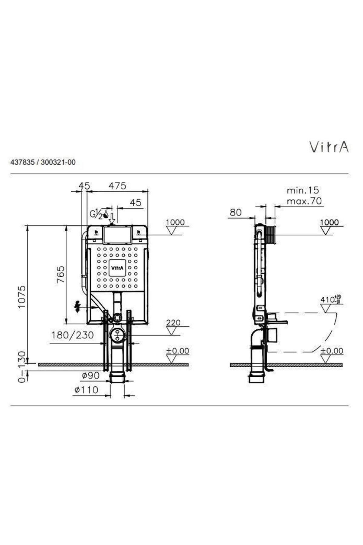 S50 Kanallı Asma Klozet+kapak+ Gömme Rezervuar Set