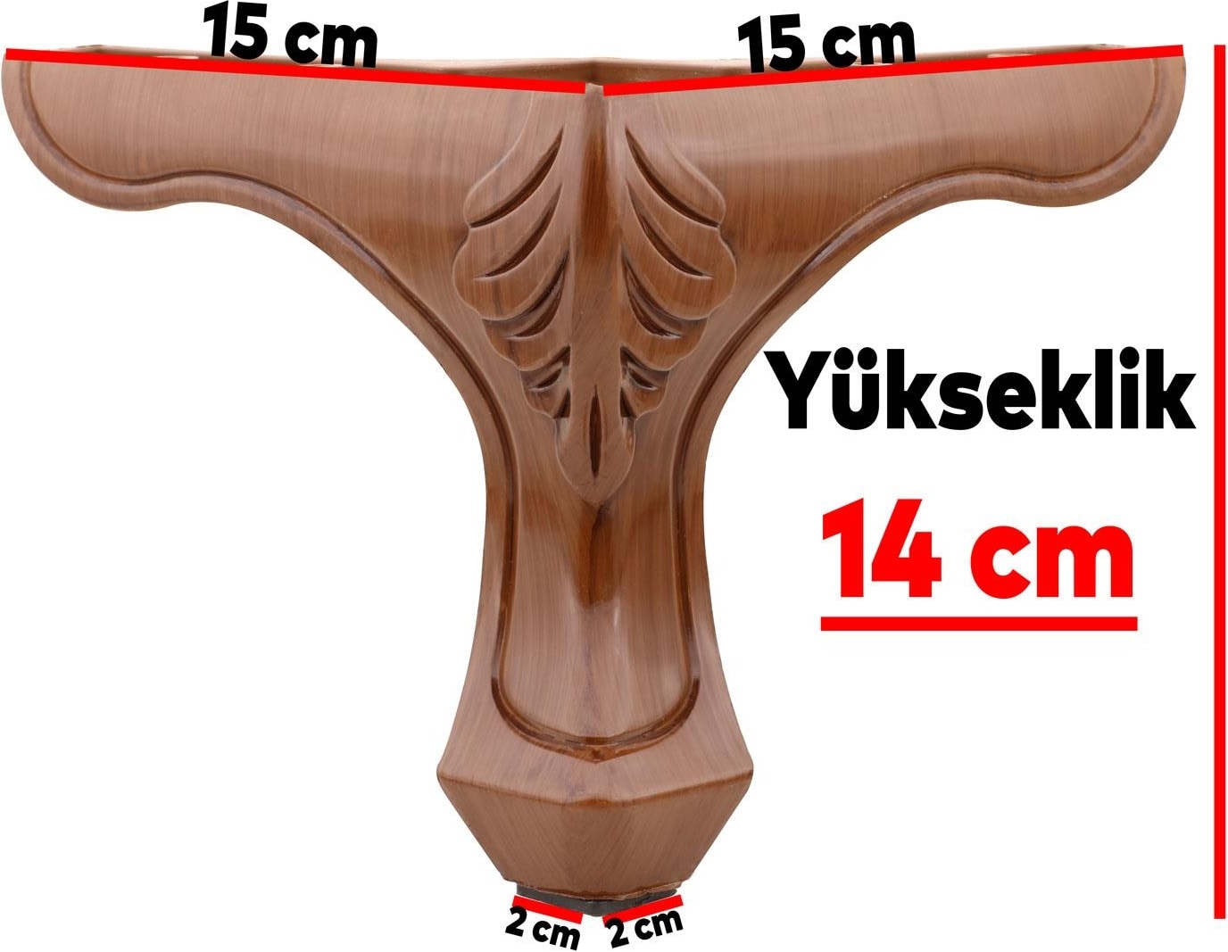 20'li Set Lukens Lüks Mobilya Koltuk Kanepe Tv Ünitesi Destek Ayağı 14 cm Ahşap Desenli Ayakları