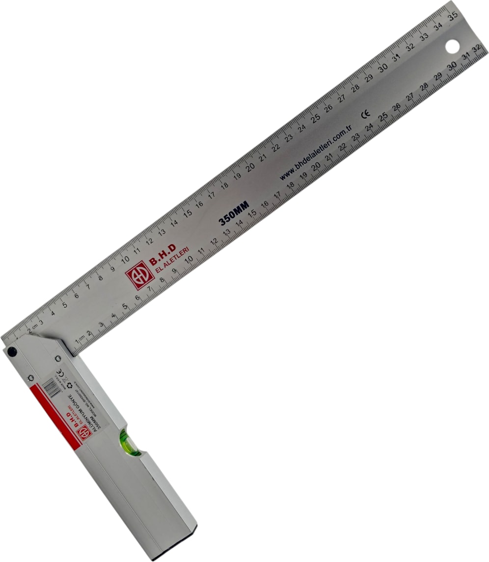 B.h.d BHD00197 350MM/35CM Alüminyum L Marangoz Gönye/su Terazili