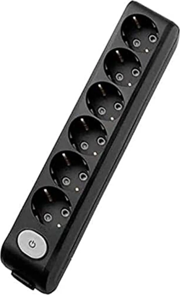 Multi-Let Siyah Priz Anahtarlı Toprak Klemensli Çocuk Korumalı