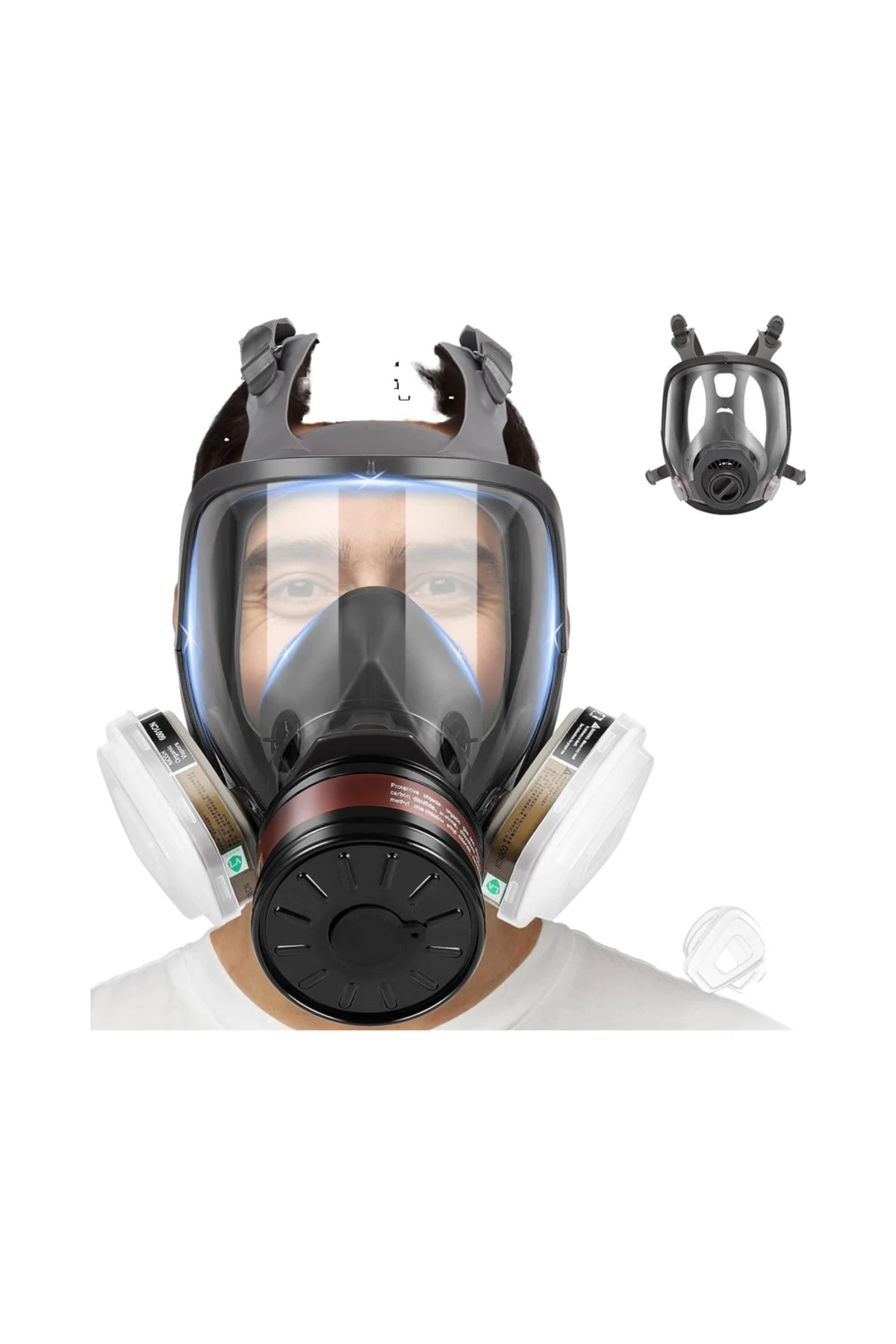 TAM YÜZ GAZ MASKESİ HAYATTA KALMA NÜKLEER GAZ 40MM AKTİF KARBON