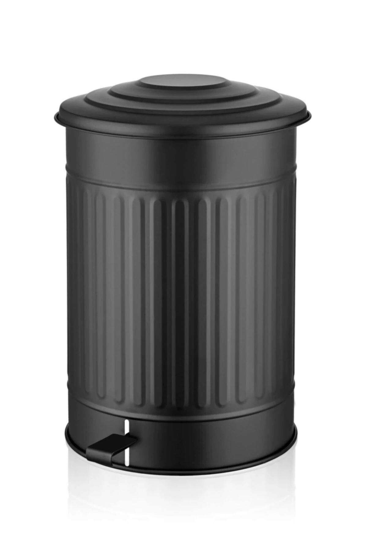 Galvaniz 37lt 50x40cm Büyük Boy Çöp Kovası Siyah Glv0292