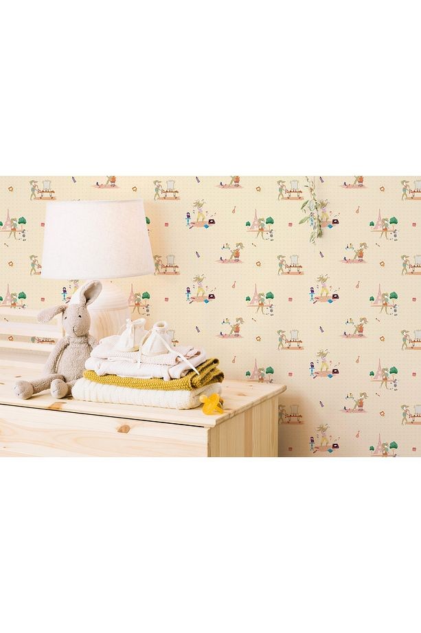 Ada Kids 8932-1 Duvar Kağıdı Krem Lola Bunny