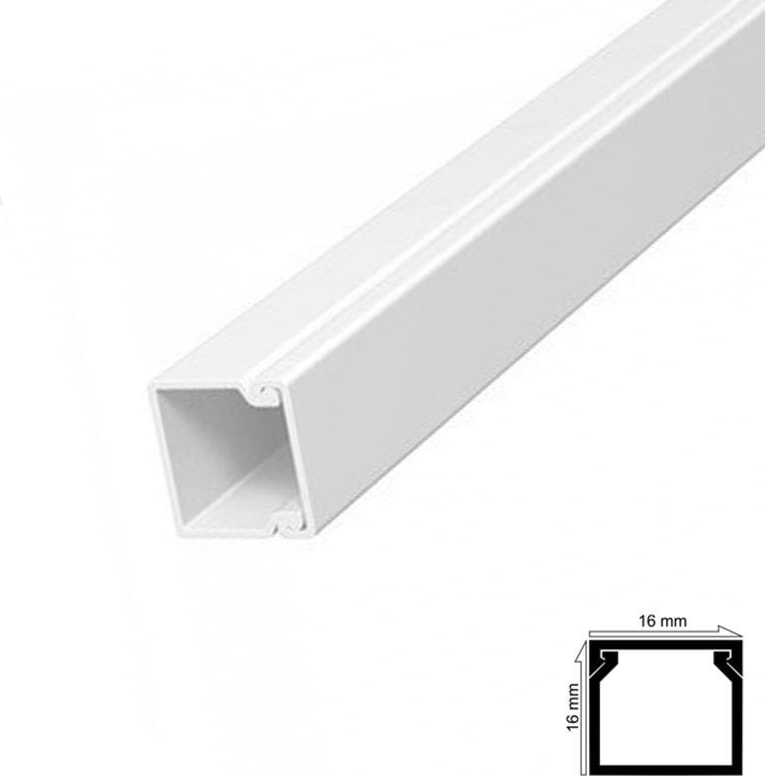 Kablo Kanalı 16X16 mm 2 Metre Yapışkanlı Bantlı 6 Adet