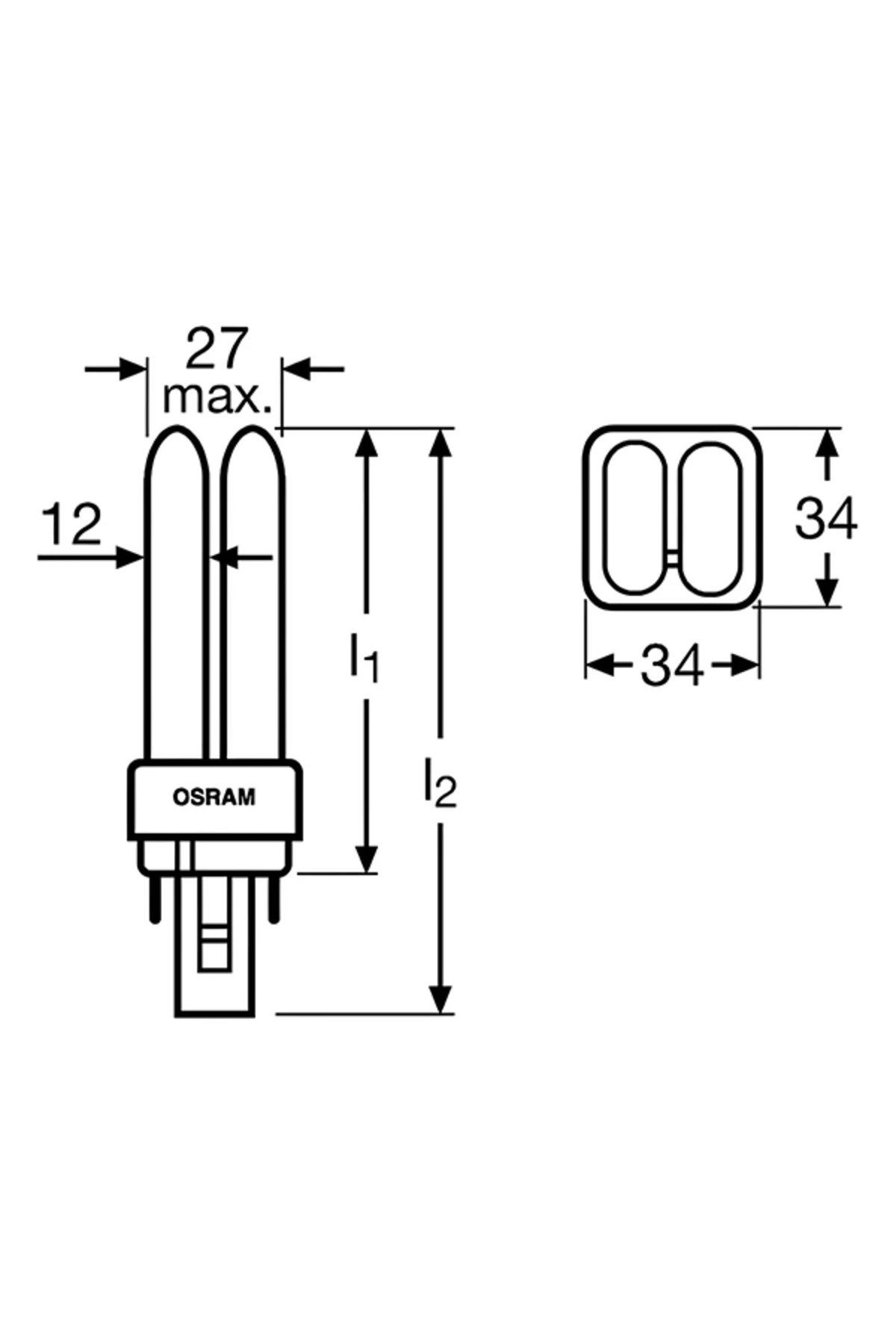 Ampul Dulux D/E 26w 830 Sarı Işık 4 Pinli