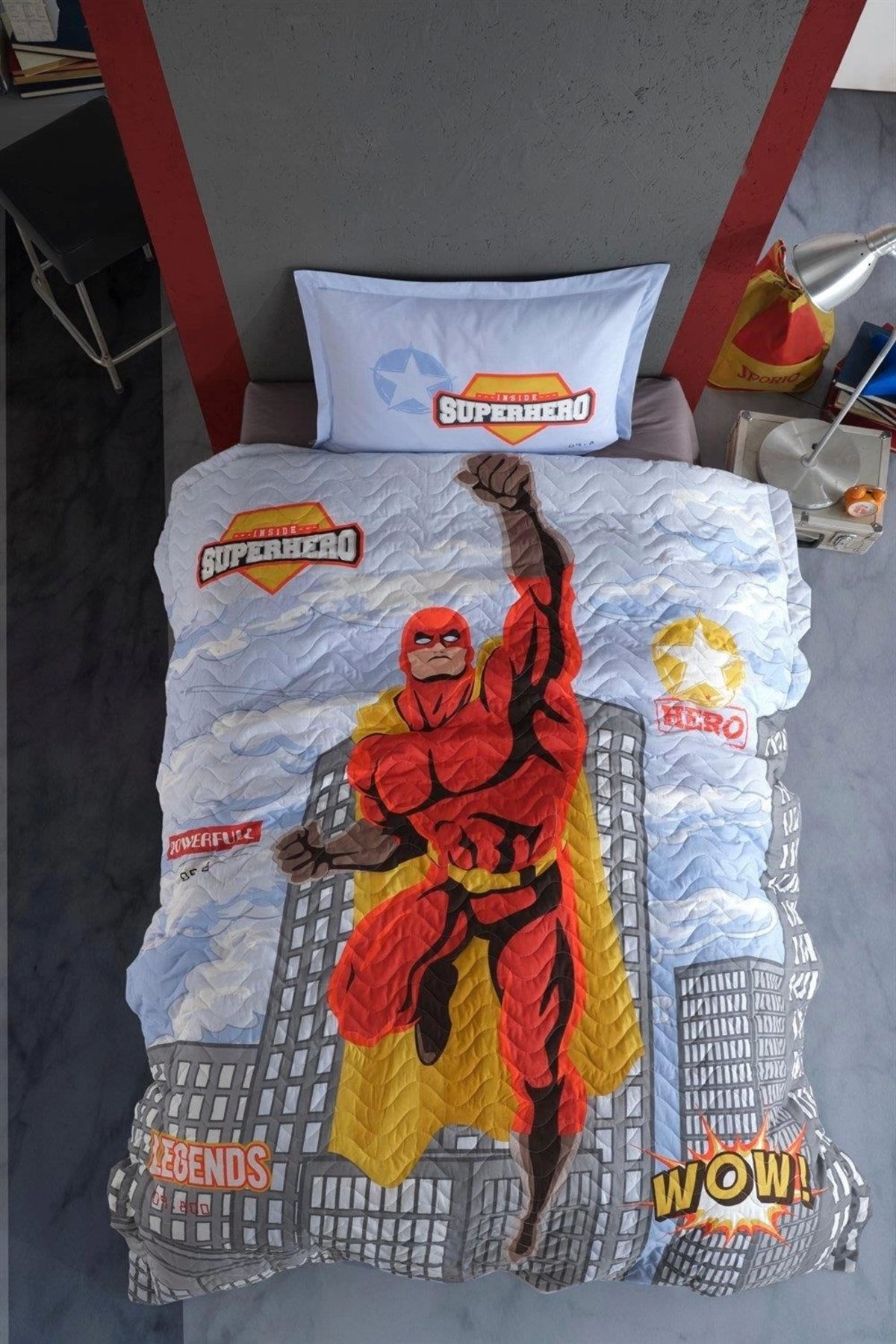 Ranforce Dört Mevsim Set Tek Kişilik Superhero V1 Gri