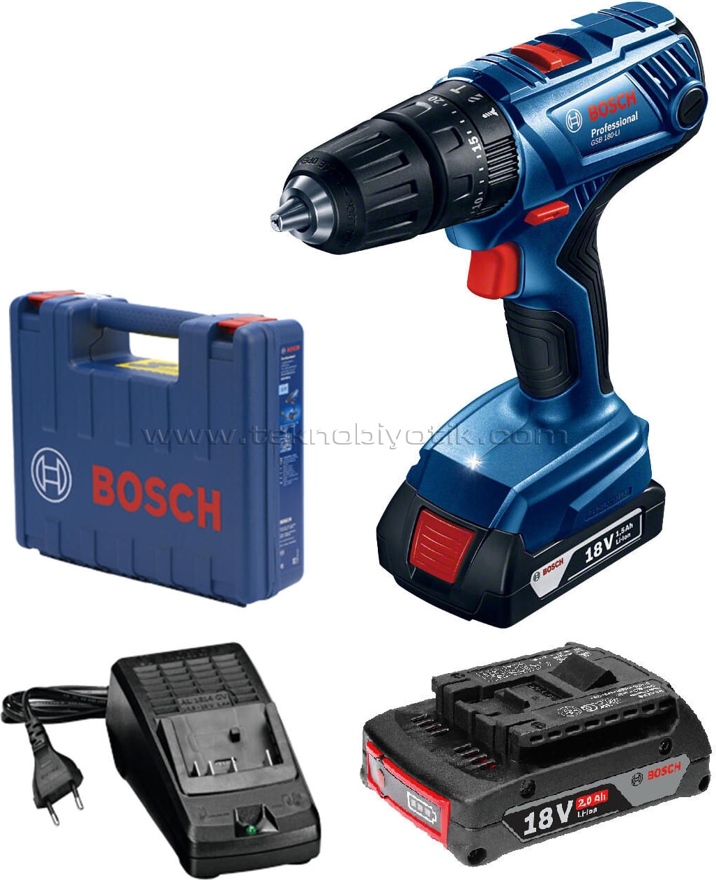 BOSCH Professional Gsb 180-LI 18V 2AH Çift Akülü Darbeli Matkap Vidalama