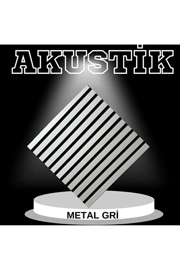 Metal Gri Akustik Panel 3mm Keçe ve 8mm Mdflam Pinterest Salon Ofis Duvar Paneli 50X50cm 1 Adet