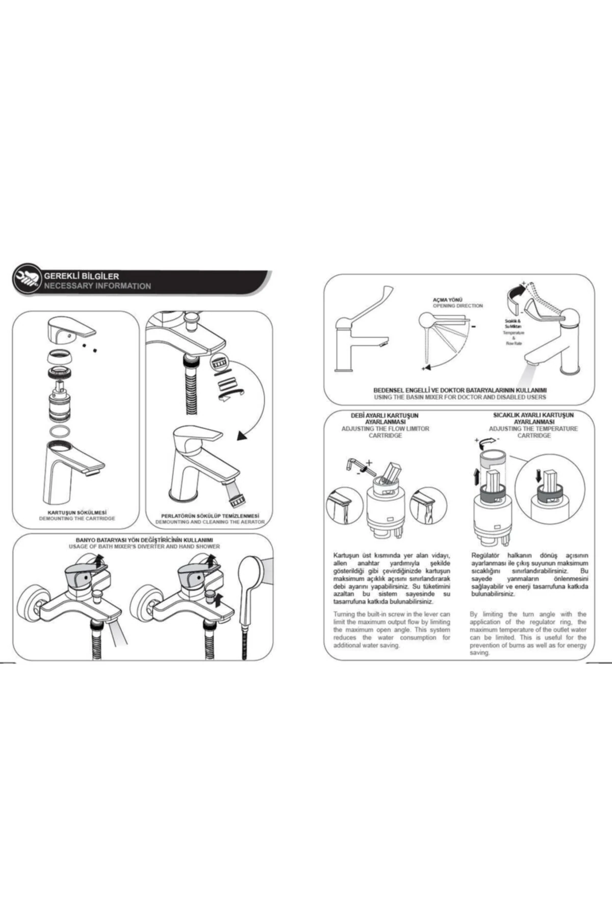 Tiera Banyo Bataryası + Tiera Hareketli Banyo Üst Takım 1f (duş Başlığı)