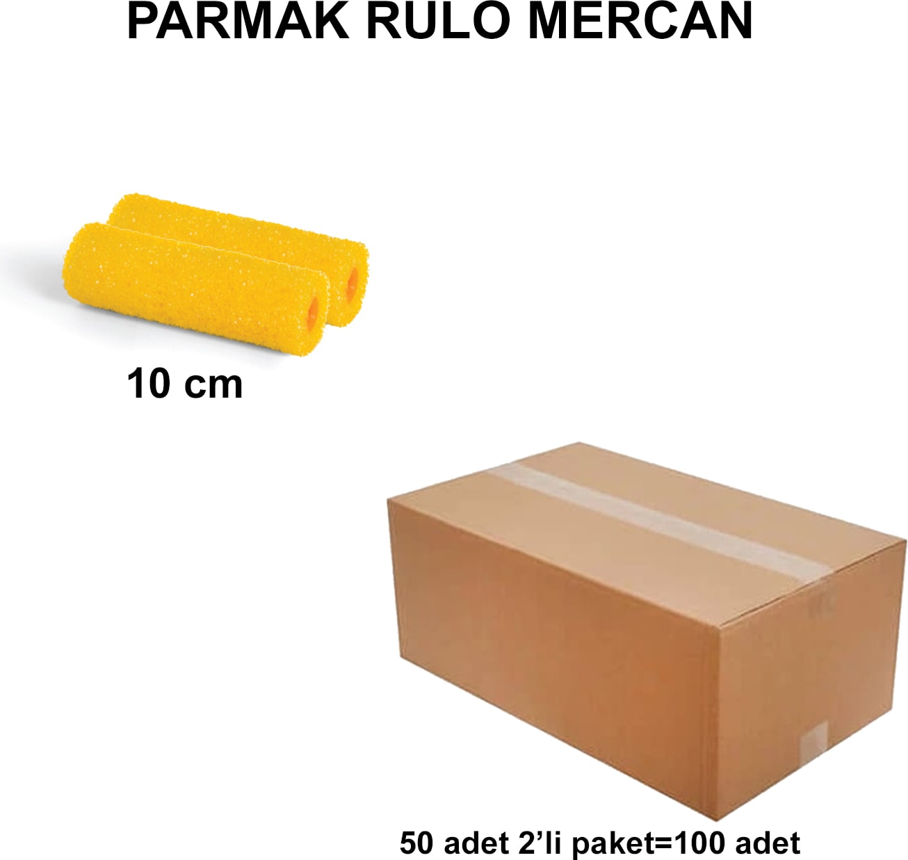 İZMİR FIRÇA Izmir Fırça Arge Toptan Parmak Rulo Mercan 10 cm (2'LI)-100 Adet 012585