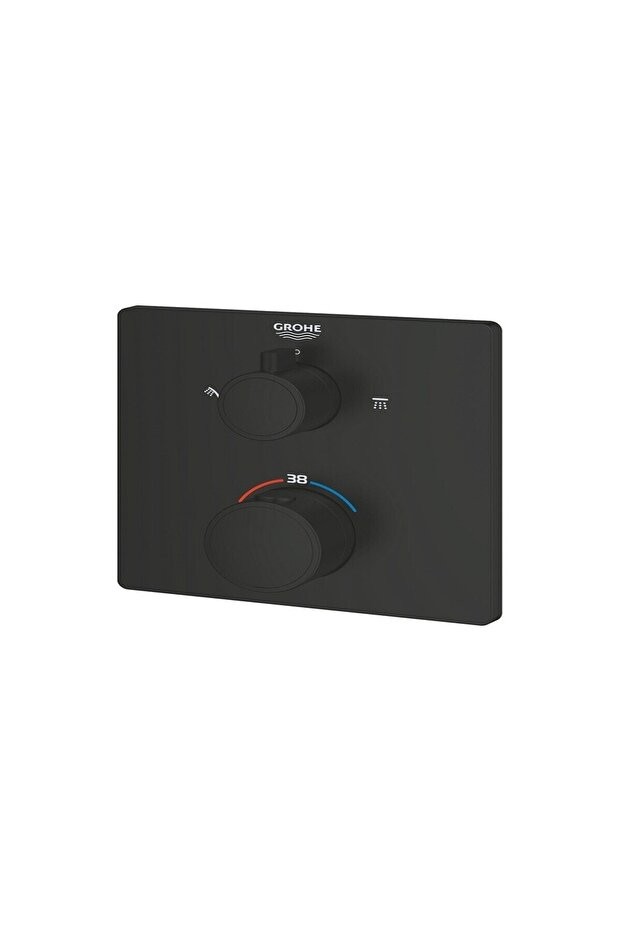 Grohtherm Termostatik Banyo/Duş Bataryası 2 Çıkışlı Divertörlü - 1022092430 Siyah
