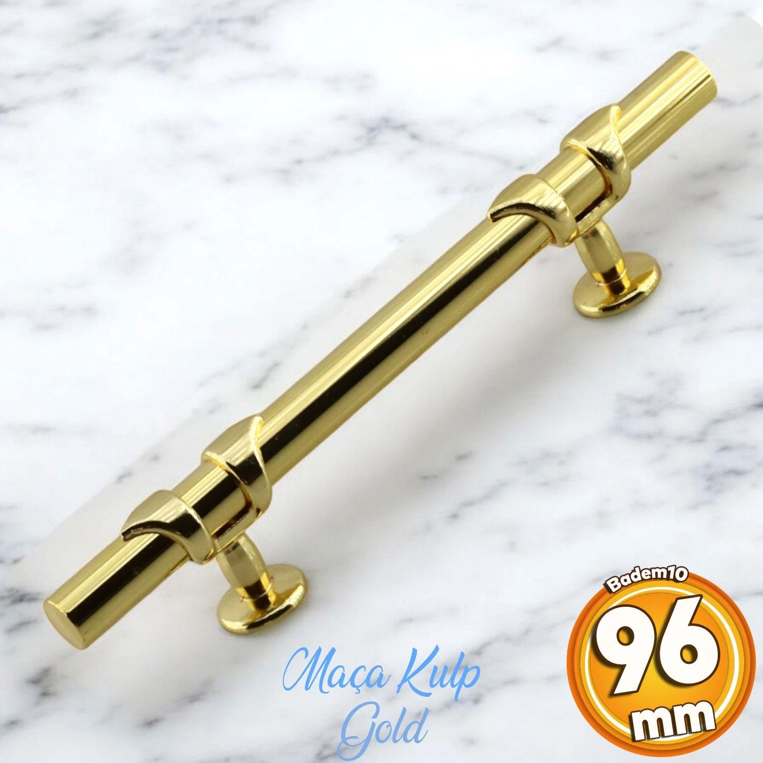 Maça Gold Metal Kulp 96 Mm-9.6 cm Mobilya Çekmece Mutfak Dolabı Kulbu Altın
