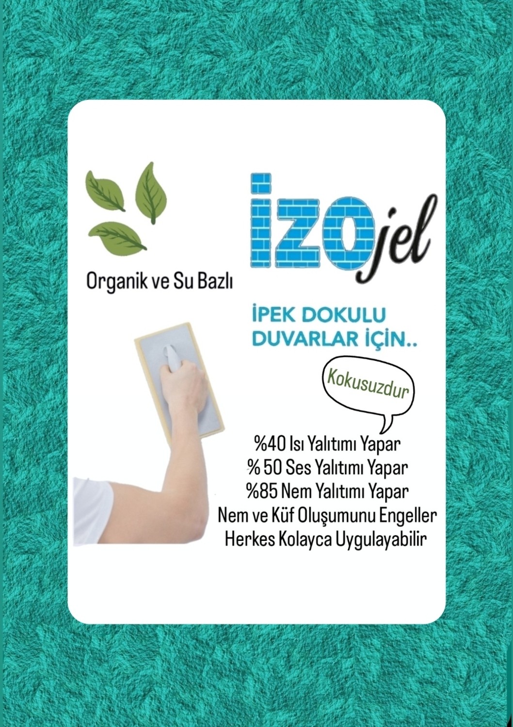 Izojel Organik Ipek Sıva - IZO-011 -Dekoratif Yalıtım Sıvası - Ses & Isı & Nem Yalıtımı
