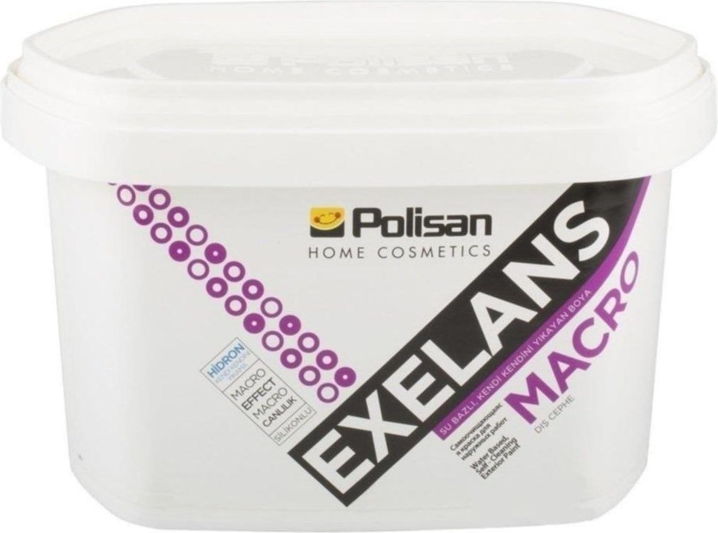 Exelans Macro Dış Cephe Beyaz Silikonlu Hidron Kendi Kendini Yıkar 2,5 L