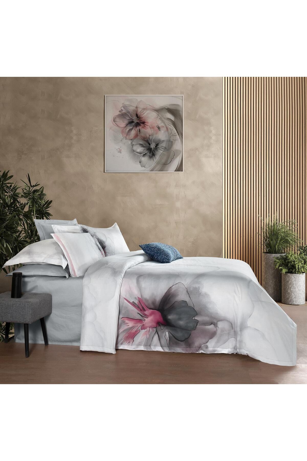 Efira King Size %100 Pamuk Saten "300 TC" Nevresim Takımı Beyaz