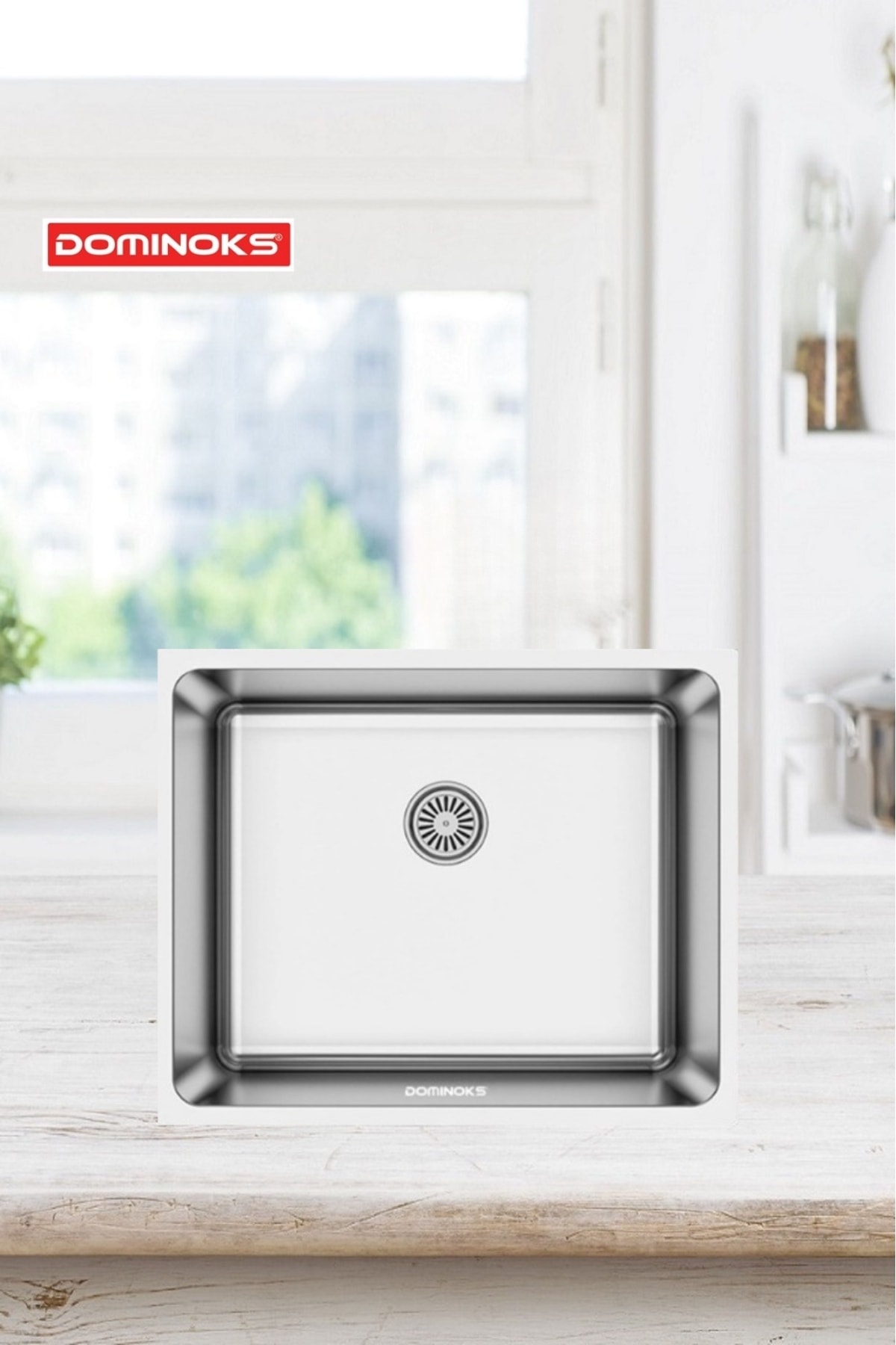 BİGA 50 TEK GÖZ POLİSAJLI TEZGAH ALTI KROM EVYE 40X50CM