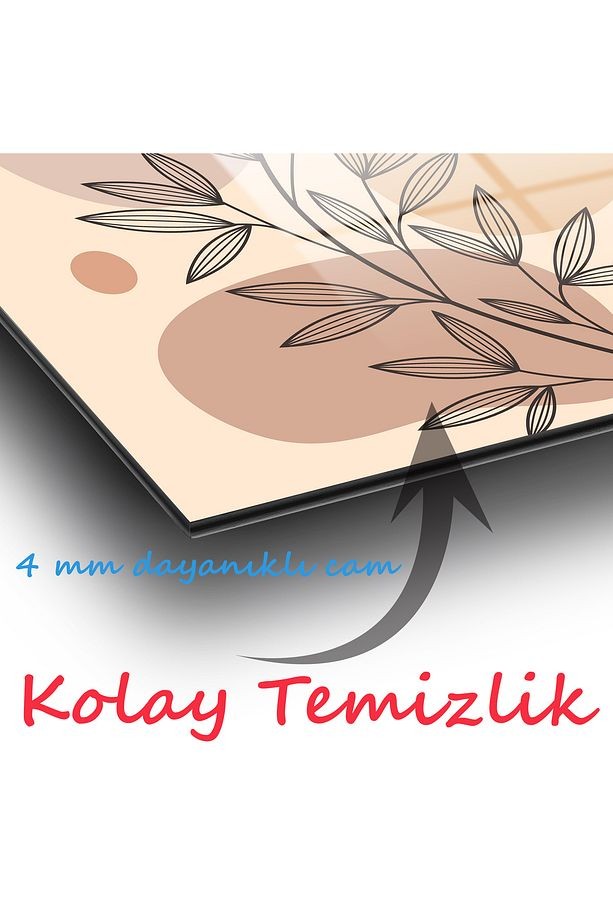 Soyut Çiçekler Üçlü Set Cam Tablo, Modern Ev Ofis Salon Duvar Dekoru Hediyelik Büyük Tablo Dekor