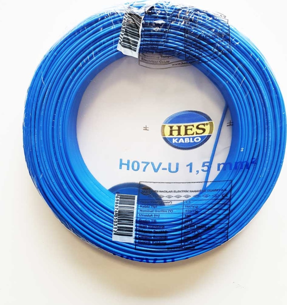 Nya Kablo Tek Damar Mavi 100 m 1,5 mm