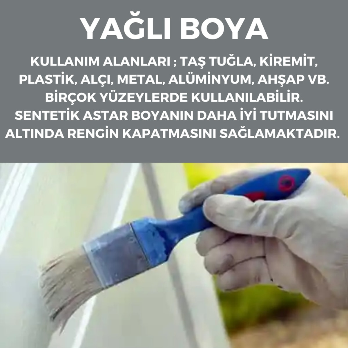 , Yağlı Parlak Boya Sentetik 0,75 Litre Beyaz
