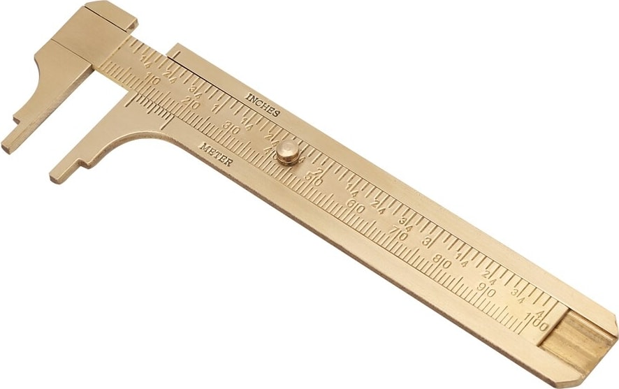 Adet Metal Pirinç Mini Sürgülü Ölçer Dıy Sürmeli Kumpas Cetvel Ölçme Aracı Çift Terazi Mm/inç Hassas Ölçüm Aracı (Yurt Dışından)