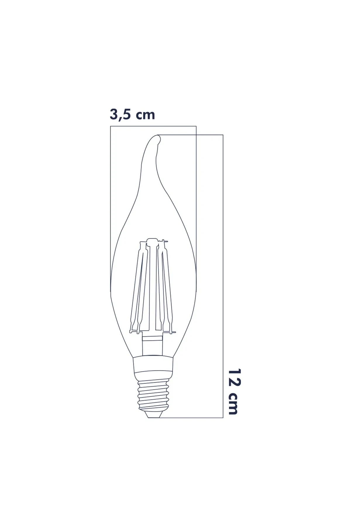 5 Adet Dekoratif Kıvrık Buji Mum Avize Ampülü 6W E14 6500K Beyaz Işık ERD-94