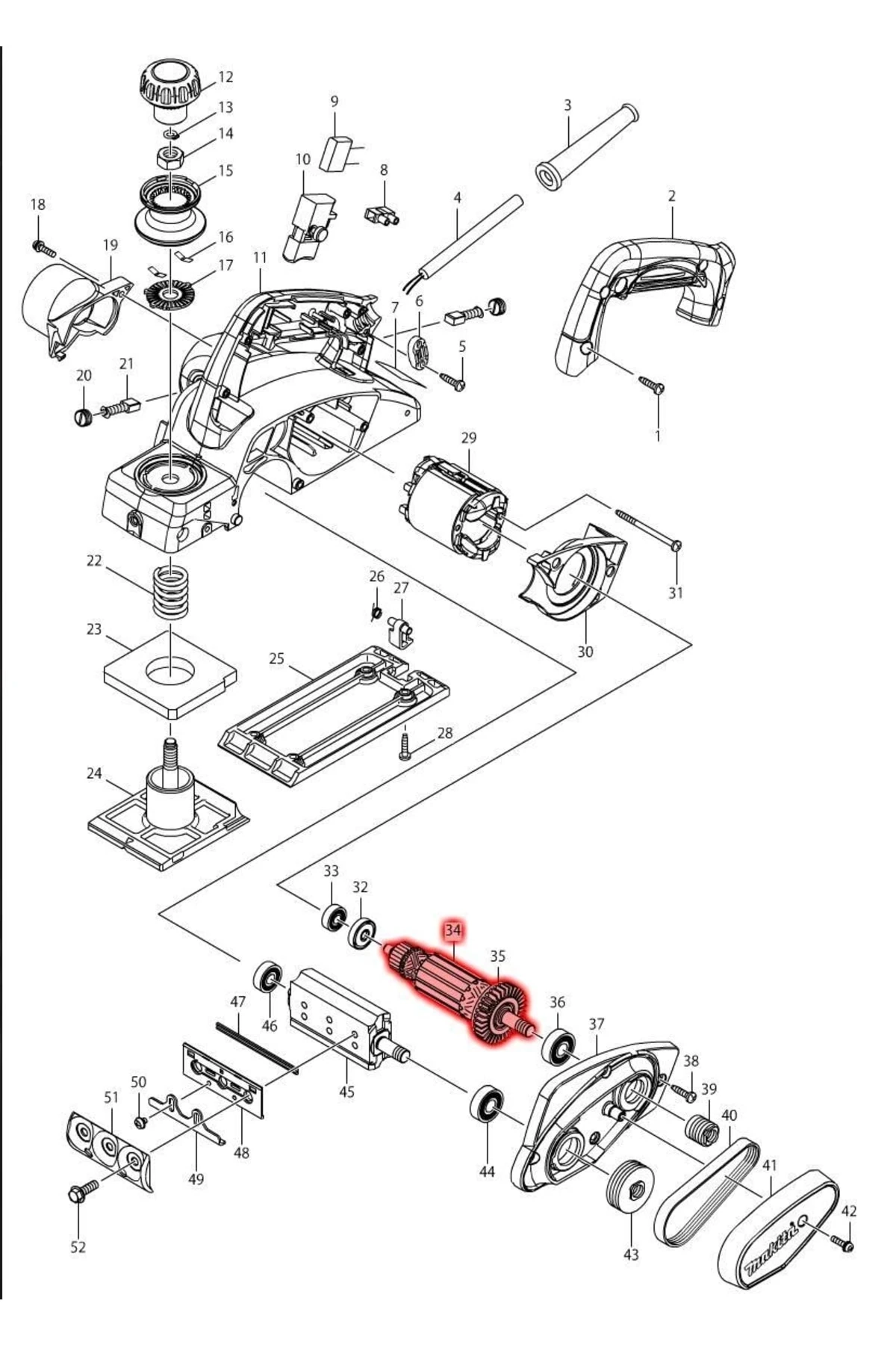 Makita Kp0800 Endüvi Rotor Kollektör Ürün Kodu 515793-1